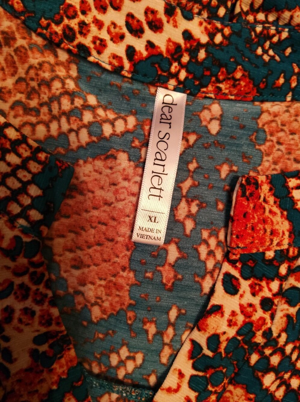 Dear Scarlett Teal and Orange Abstract Print Tunic - Picture 11 of 12